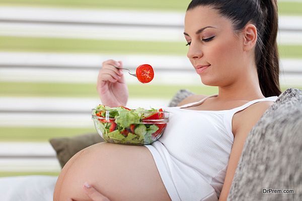 pregnant lady eating