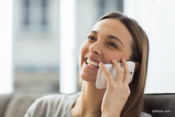 Woman speaking on the phone